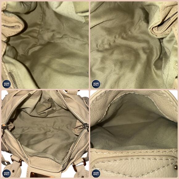 Chloé Paddington Beige Soft Leather Satchel Padlock Top Handle Bag Purse Luxe - Picture 16 of 16